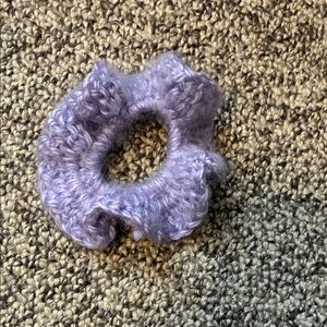 Purple Crochet Hair Scrunchie